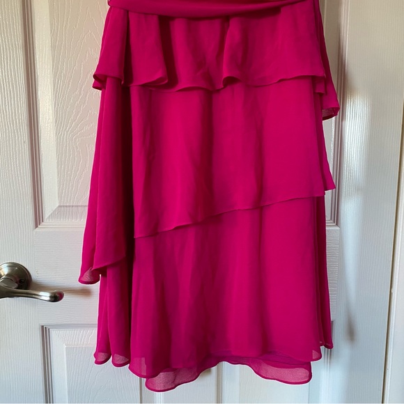 Jessica Howard Pink Ruffled Wrap Midi Dress - Picture 6 of 8